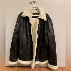 NEW Clara Leather Jackets Aviation 100% Leather B-3 Type Bomber Jacket Large